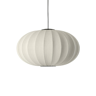 KWO76 PW LED Knit-Wit Made By Hand Подвесной светильник с овальным текстильным абажуром белого цвета с LED