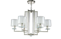 NICOLAS SP-PL6 NICKEL/WHITE Crystal Lux NICOLAS подвесная люстра с шестью плафонами в никелевом исполнении
