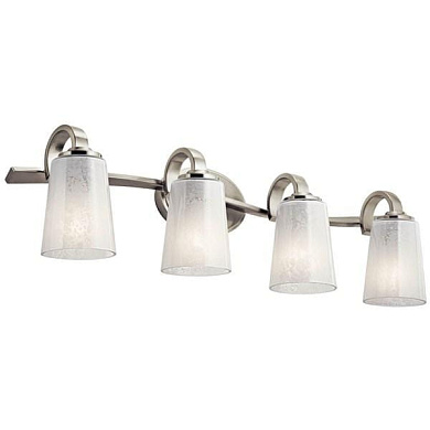 настенный светильник с четырьмя источниками и никелевым оттенком