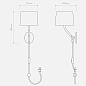 Настенный светильник Astro Lighting Arbor Plug-In матовый черный / матовый золотой / черная ткань — фото 7