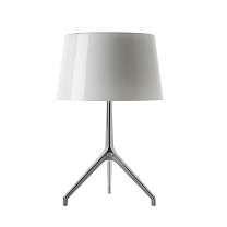 Lumi&egrave;re XXS - Lampe de table/Pied alu ; abat-jour blanc
