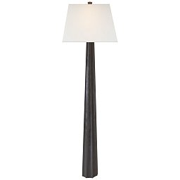CHA9461AI-L Visual Comfort Fluted spire торшер с металлической ножкой цвета состаренной бронзы и светлым абажуром