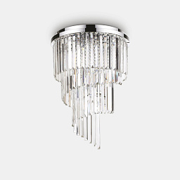 168937 Ideal lux Carlton хрустальный потолочный светильник цилиндрической формы