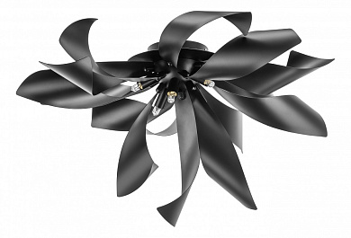 потолочный светильник с лепестками из чёрного металла