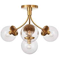 Prescott Medium Semi-Flush Mount мягкая латунь с прозрачным стеклом