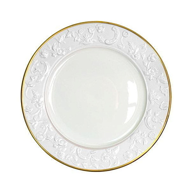 Taormina white & gold lay plate тарелка, Villari