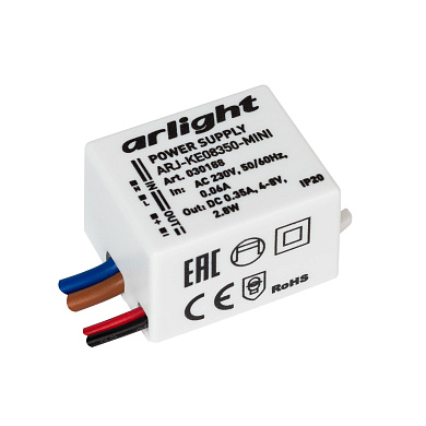 030188 Arlight LED драйвер ARJ-KE08350-MINI (2.8W, 350mA)