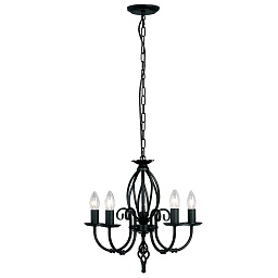 ART5-BLACK Elstead Artisan пятирожковая подвесная люстра с классическим кованым корпусом