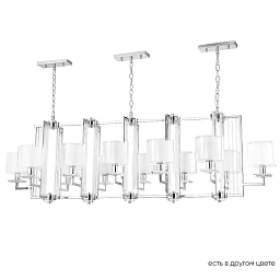 NICOLAS SP12 L1600 NICKEL/WHITE Crystal Lux NICOLAS подвесная люстра с двенадцатью цилиндрическими плафонами в хромовом исполнении