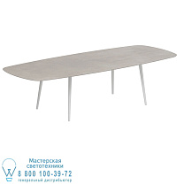 STYLETTO СТАНДАРТНЫЙ ОБЕДЕННЫЙ СТОЛ 300X120CM АЛЮМИНИЕВЫЕ НОЖКИ БЕЛАЯ КЕРАМИЧЕСКАЯ СТОЛЕШНЯ CEMENTO LUMINOSO Royal Botania