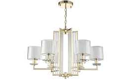 NICOLAS SP-PL6 GOLD/WHITE Crystal Lux NICOLAS подвесная люстра с шестью плафонами на золотистой арматуре