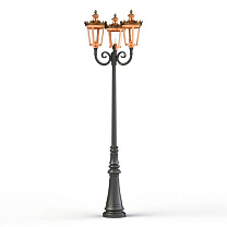 Louvre N° 10; one-piece clear glass E27 105W; Patined lacquered copper