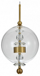11055/1P Clear Indigo Illusione подвесной светильник с прозрачным стеклянным плафоном сферической формы на латунном подвесе