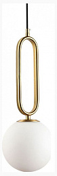 LSP-8588 Lussole Cleburne подвесной светильник с белым плафоном и бронзовой арматурой