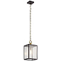 Lahden 17.25" 1 Light Outdoor Convertible Pendant/Semi Flush with Clear Seeded Glass Weathered Zinc уличный подвесной светильник 59008WZC Kichler