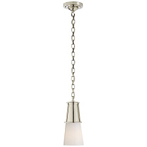 Robinson Small Pendant полированный никель с белым стеклом