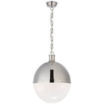 Hicks Extra Large Pendant полированный никель с белым стеклом