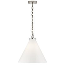 Katie Conical Pendant полированный никель с белым стеклом