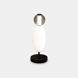 314204 Ideal lux Lumiere настольная лампа овальной формы с белым основанием и матовым стеклом