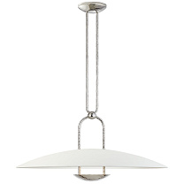 Cara Large Sculpted Pendant полированный никель с гипсовым белым абажуром