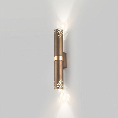 04406BZDHXXXX Elesi luce Gaia AP M LED настенный светильник с двумя плафонами бронза