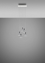 подвесной светильник с множеством алюминиевых цилиндров