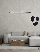 Triac Dimmable Sandy Black Aluminium & Acrylic LED 46 Watt 220-240 Volt 1708Lm 3000K IP20 D: 80 H: 200 cm