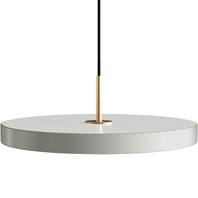 подвесной светильник с плоским плафоном светло-серого оттенка