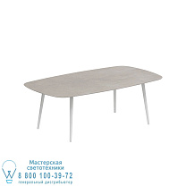 STYLETTO СТАНДАРТНЫЙ ОБЕДЕННЫЙ СТОЛ 220x120CM АЛЮМИНИЕВЫЕ НОЖКИ БЕЛАЯ КЕРАМИЧЕСКАЯ СТОЛЕШНИЦА CEMENTO LUMINOSO Royal Botania
