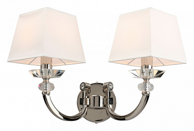 бра с двумя абажурами хром