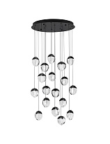 Triac Dimmable Sandy Black Aluminium & Cloud Glass LED 90Watt 220-240Volt 5670Lm IP20 3000K D:63 H:250 cm