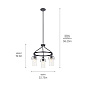 Everett 22.5" 3 Light Round Chandelier in a Black finish люстра 52377BK Kichler — фото 12
