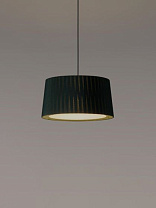 GT6: LAMPSHADE: GREEN RAW COLOR RIBBON. CABLE: BLACK, METALL