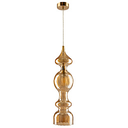 IRIS SP1 A AMBER Crystal Lux Iris подвесной светильник из янтарного стекла с вытянутым фасетированным плафоном