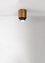 потолочная люстра с каскадом стеклянных граней бронзового оттенка