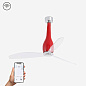 32005WP Faro ETERFAN Shiny red/transparent ceiling fan with DC motor SMART люстра-вентилятор блестящий красный