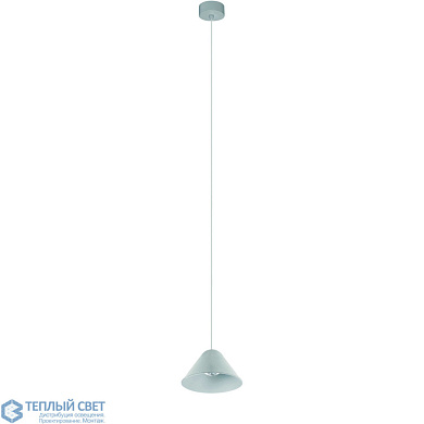 подвесной светильник с миниатюрным плафоном белого цвета на тонком тросе