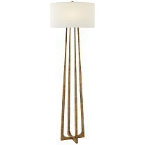Scala Large Hand-Forged Floor Lamp позолоченное железо с льняным абажуром