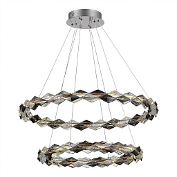 SL6009.103.02 ST-Luce Diamanta двухъярусная кольцевая люстра с подвесом на тросах и золотистым покрытием