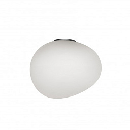 FN16801512N_10 Foscarini Gregg настенный светильник с овальным плафоном серого оттенка из матового стекла