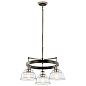 Eastmont 3 Light Chandelier with Clear Glass Polished Nickel and Walnut Wood люстра 52402PN Kichler — фото 3