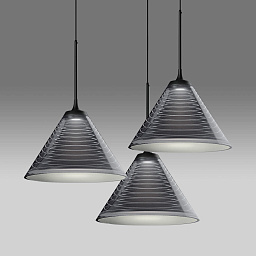 1453010APP Artemide Look подвесной светильник с тремя плафонами конической формы из матового металла