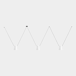 00-8375-05-14 Leds C4 Attic подвесной светильник с тройными абажурами конической формы