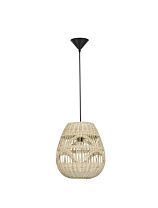 Natural Rattan Sandy Black Steel Base Black Fabric Wire LED E27 1x12 Watt 100-240 Volt IP20 Bulb Excluded D: 30 H: 185 cm