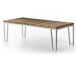 Gervasoni Outdoor Прямоугольный садовый стол со столешницей из тика Gervasoni