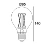 21024 0080 Delta Light TECHNICAL Светодиодная нить накаливания GL95 E27 6 Вт 2200 К - дымчатая — фото 1