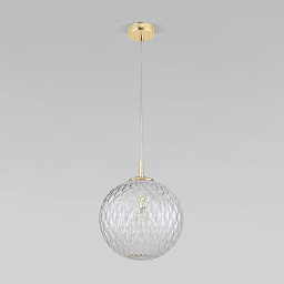 a065192 TK Lighting Cadix подвесной светильник с шарообразным стеклянным плафоном рельефной фактуры