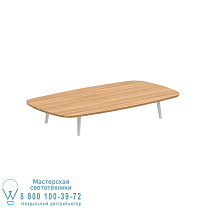 НИЗКИЙ СТОЛ STYLETTO LOUNGE 220x120CM АЛЮМИНИЕВЫЕ НОЖКИ БЕЛАЯ СТОЛЕШНИЦА ТИК Royal Botania