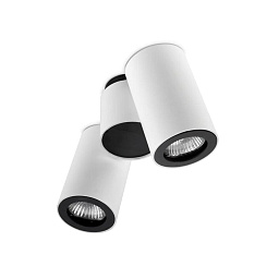 15-0074-14-05 Leds C4 Pipe двойной потолочный светильник с двумя цилиндрическими плафонами белого цвета