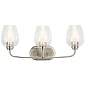 Valserrano 24" 3 Light Vanity Light Clear Seeded Glass Brushed Nickel настенный светильник 45129NICS Kichler — фото 2